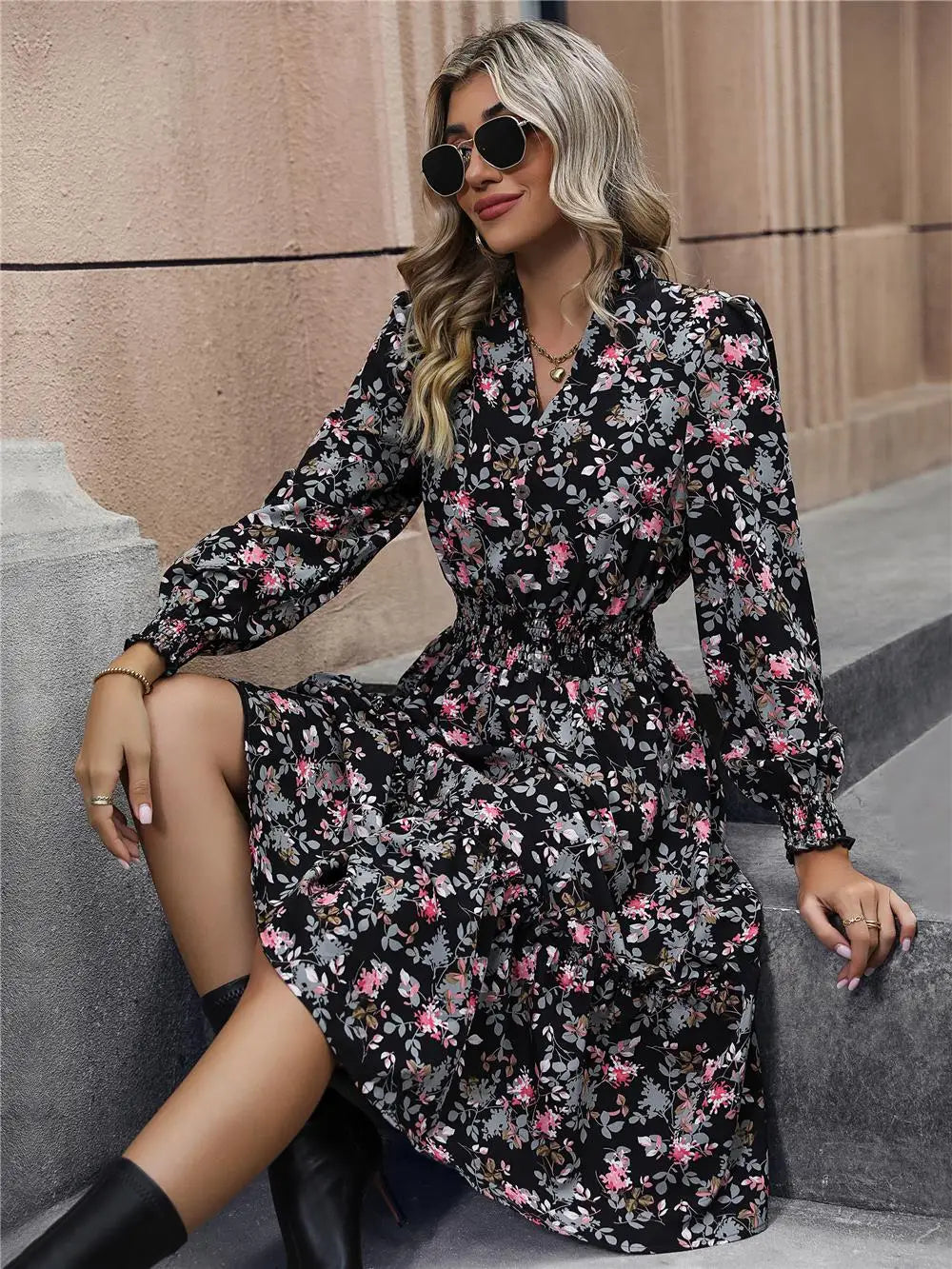 Women's Elegant V-neck Dress
