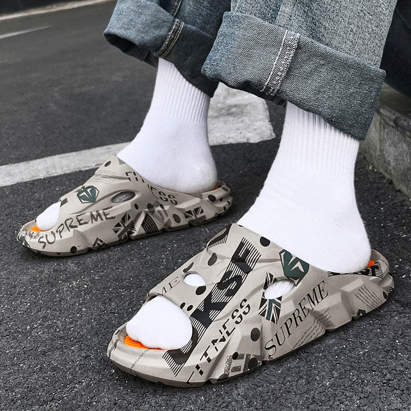 Unisex Slippers Thick Bottom Anti-slip Slip-on Camouflage Sandals