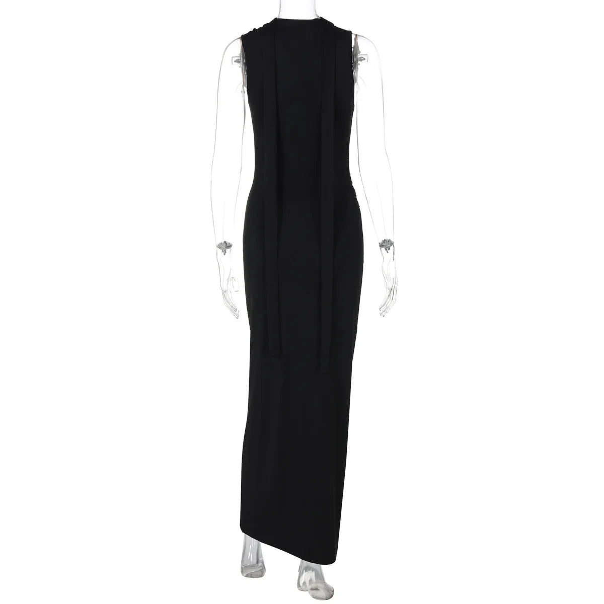 Women's Embellished Plunge Halter V Neck Maxi Outfit Club Party Cut Out Bodycon Dress