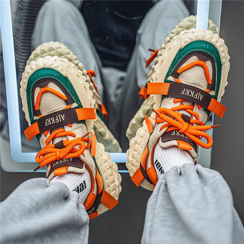 Men's Casual Platform Sports Shoes Lace Up Sneakers
