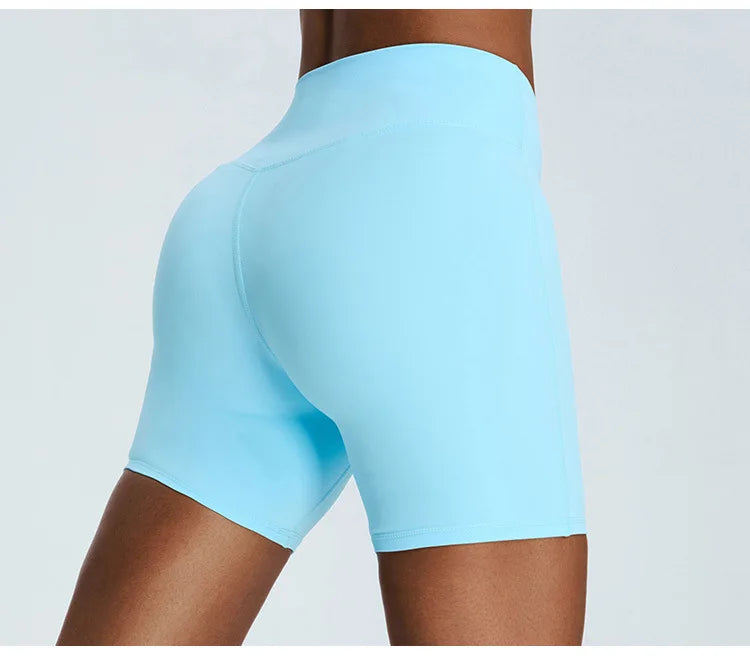 Women's Seamless Buttock Lift Sports Shorts  Running Scrunch Workout Yoga High Waist Gym Shorts