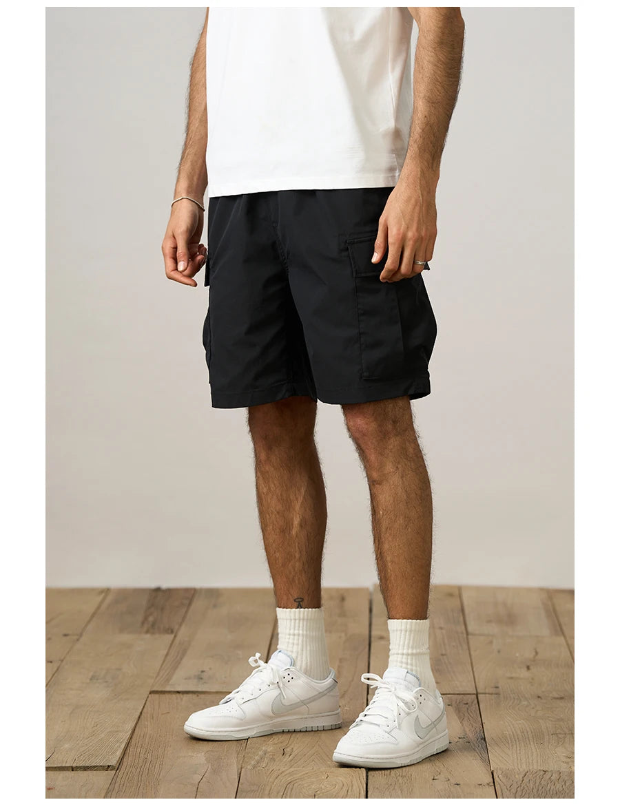 Men's Oversize Lightweight 190g Quick Dry Fabric Cargo Drawstring Shorts