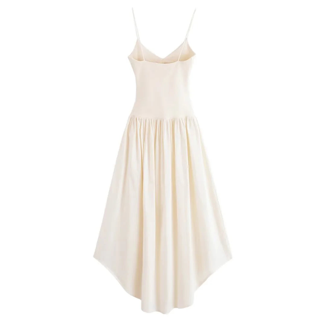 White Suspender Maxi Dress - French Style Casual Summer Dress