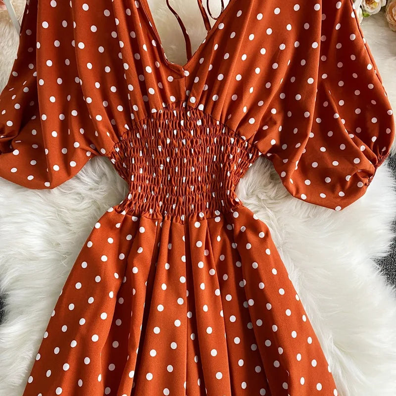 Women's V-Neck Floral Print Jumpsuit - Dolman Sleeves Wide Leg Trousers