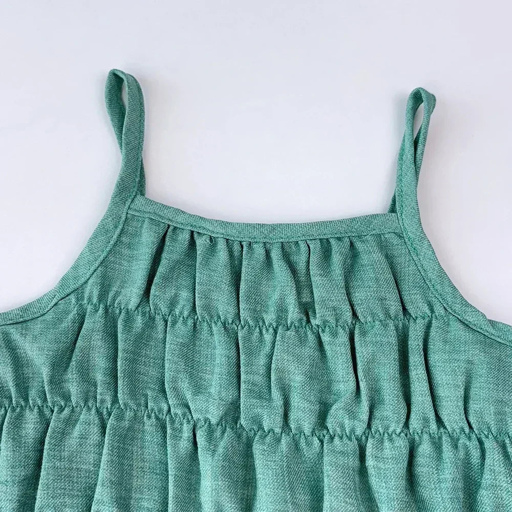Girl's 3-7 Years Old Pleated Camisole and Wide Leg Pants Outfit