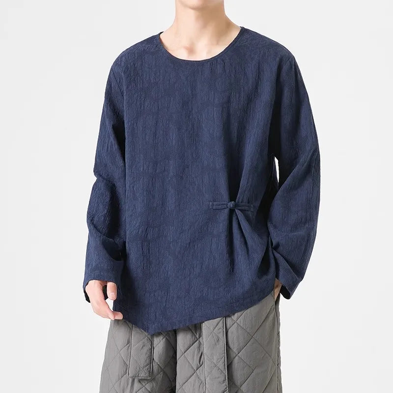 Men's Cotton Long Sleeve T-Shirt - Spring Autumn Casual O-Neck Tee