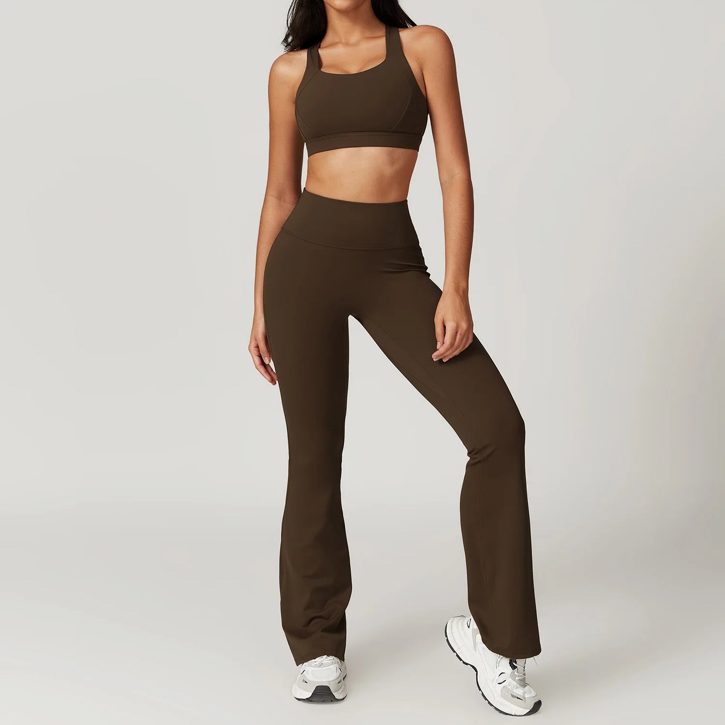Women's 2Pcs Sports Fitness Tracksuit Workout Sportswear Quick-Drying Yoga Gym Yoga Set