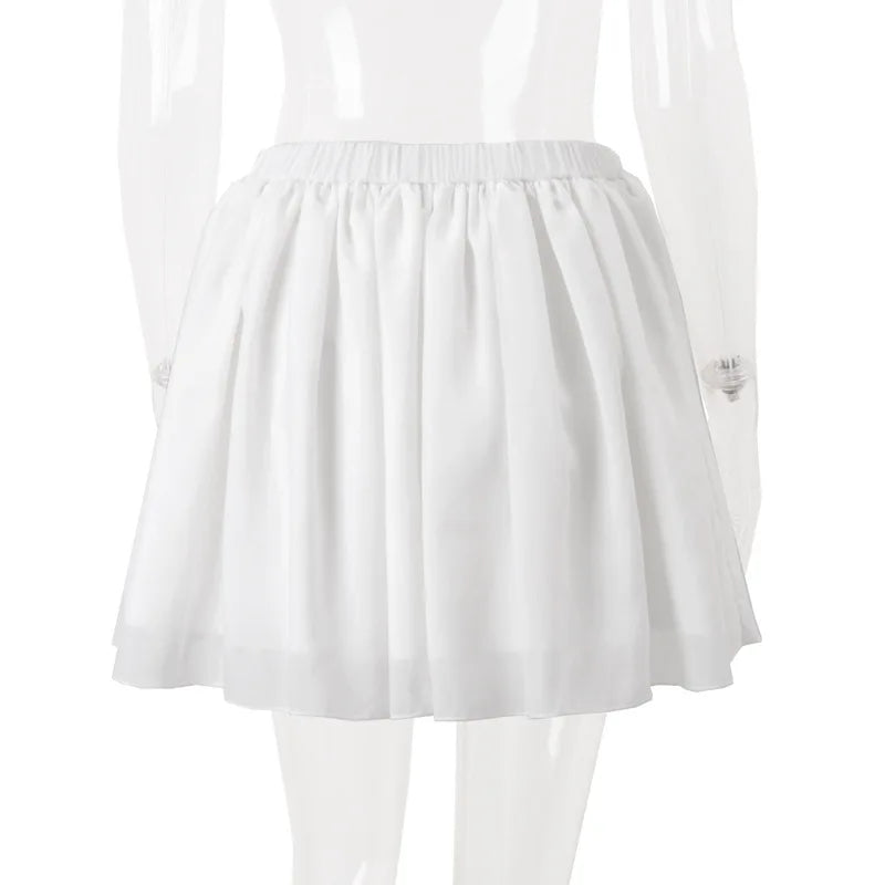 Women's Strapless 2 Piece Set - Crop Top Mini Skirt with Neck Scarf Co-ords