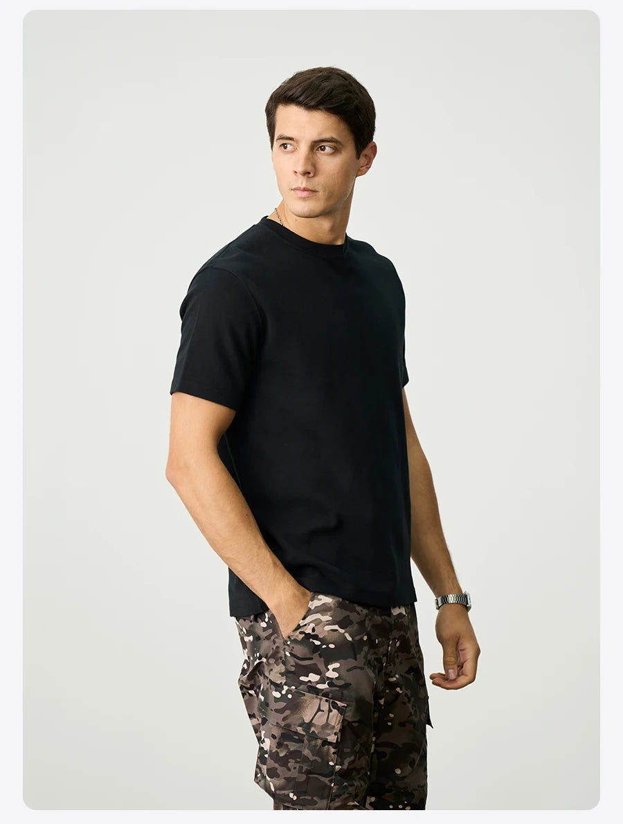 Men's Summer Slim Fit Active Quick Lightweight 140gsm Anti Static Conductive Fabric Athletic Gym T-Shirt