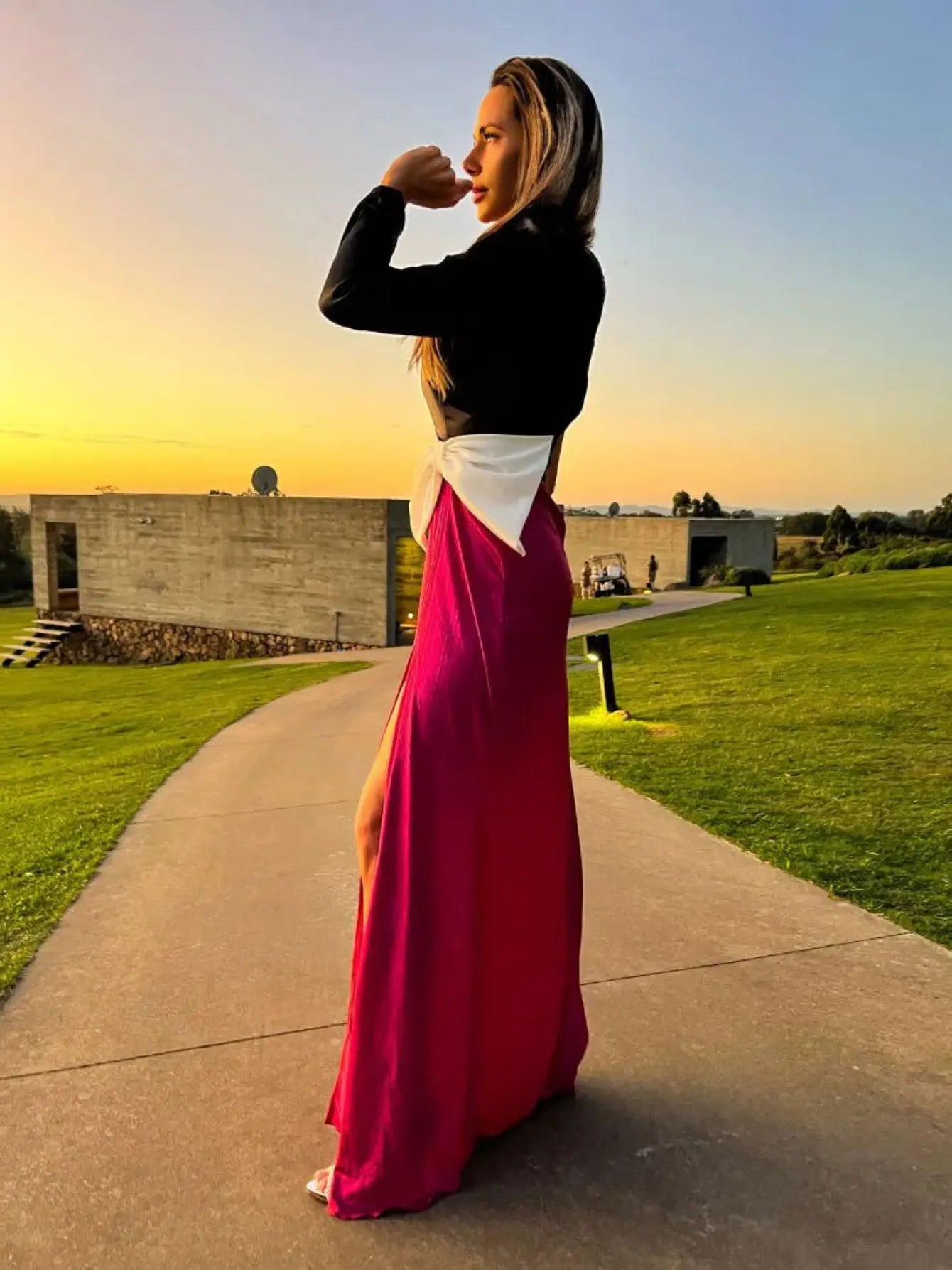 Women’s One Shoulder Midi Elegant Bandage Split Cutout Maxi Summer Bodycon Evening Party Dress
