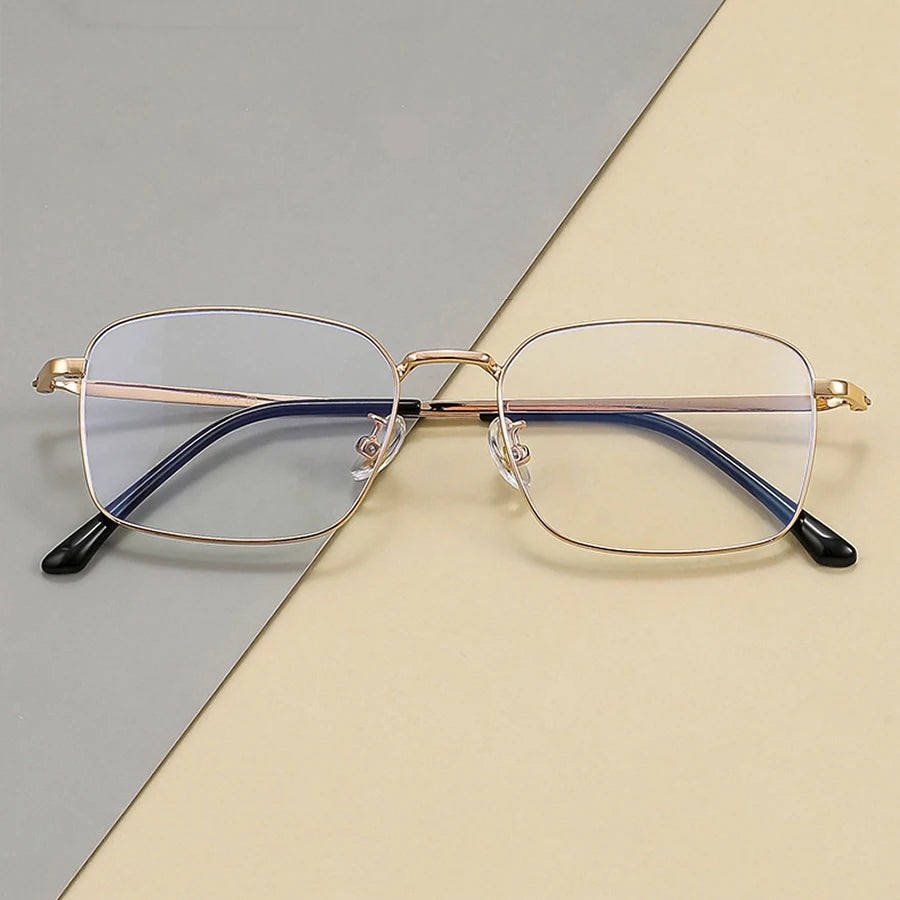 Anti Blue Light Glasses - Business Metal Square Frame for Men