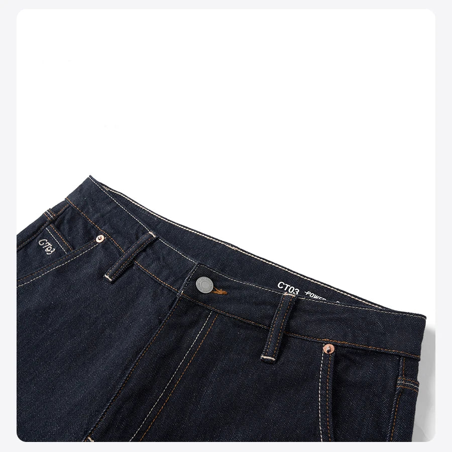 Men's Comfortable Tapered Jeans - Colourfast Washed Denim