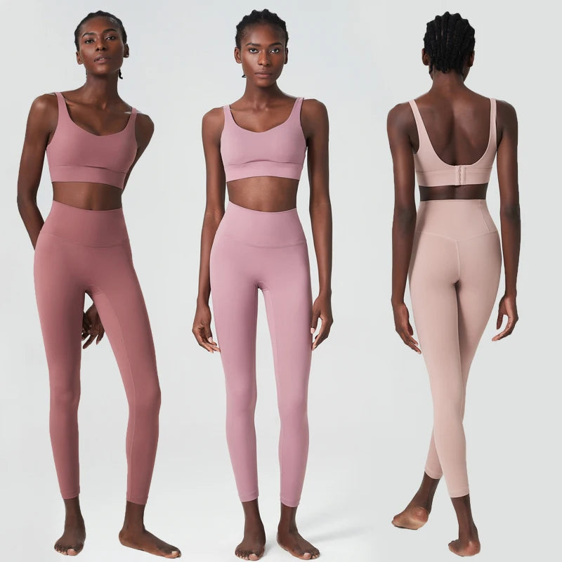 Women's Two Pieces Fitness Yoga Gym Breathable Workout Running Sportswear Set