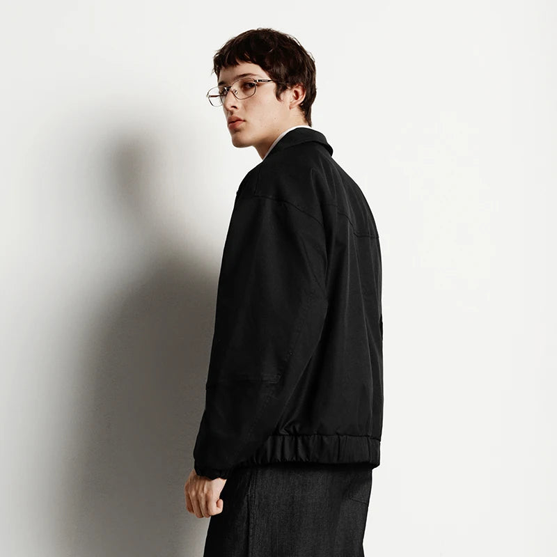 Loose Fit Stand Collar Minimalist Fashion Casual Jacket