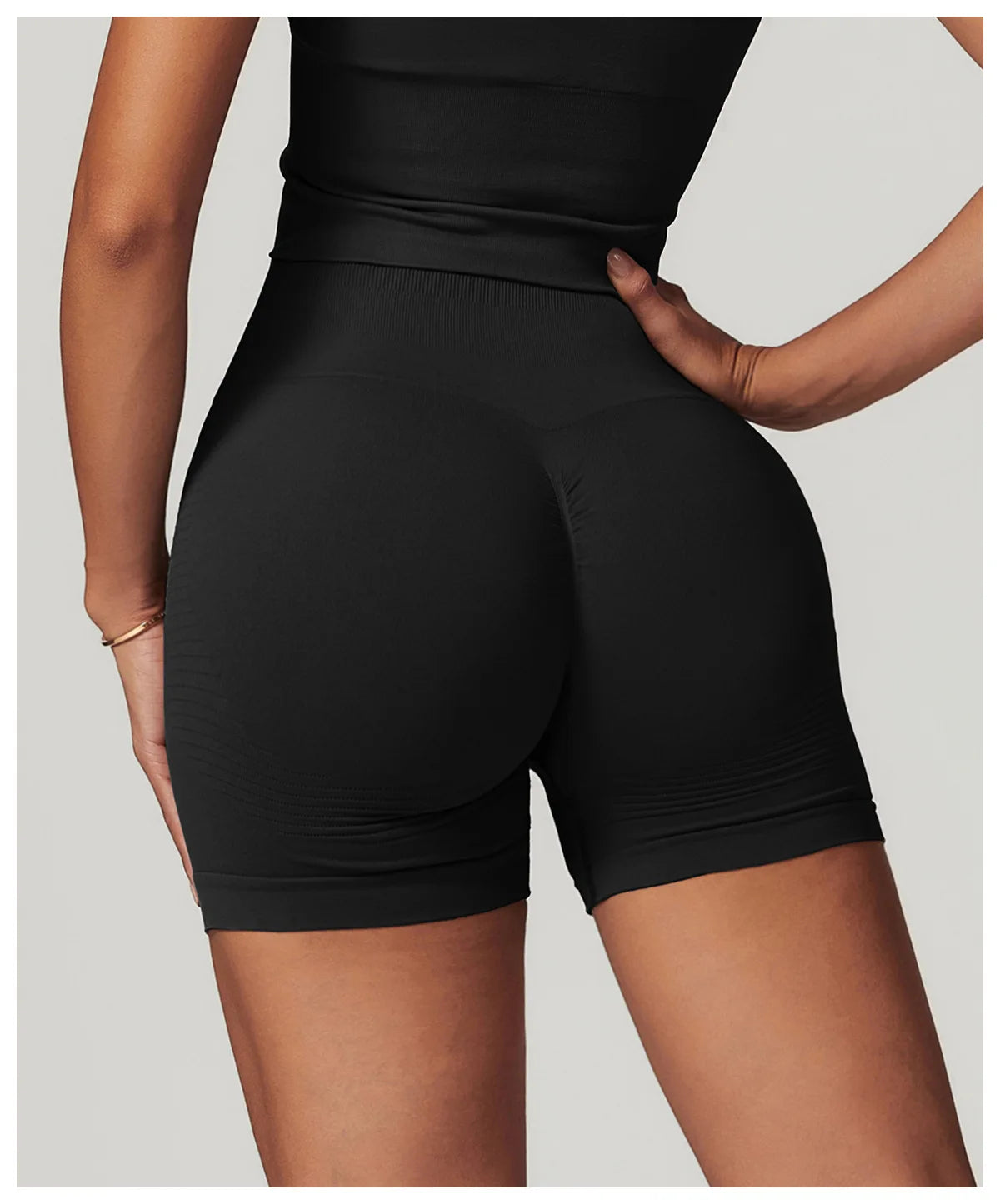 Seamless High Waist Gym Shorts - Push Up Yoga Cycling Shorts
