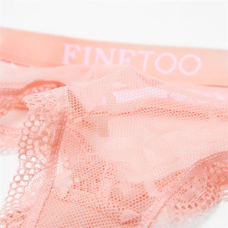 4-Pack Lace Hollow Out Thongs - Women's Floral Low-Waist Breathable Underwear