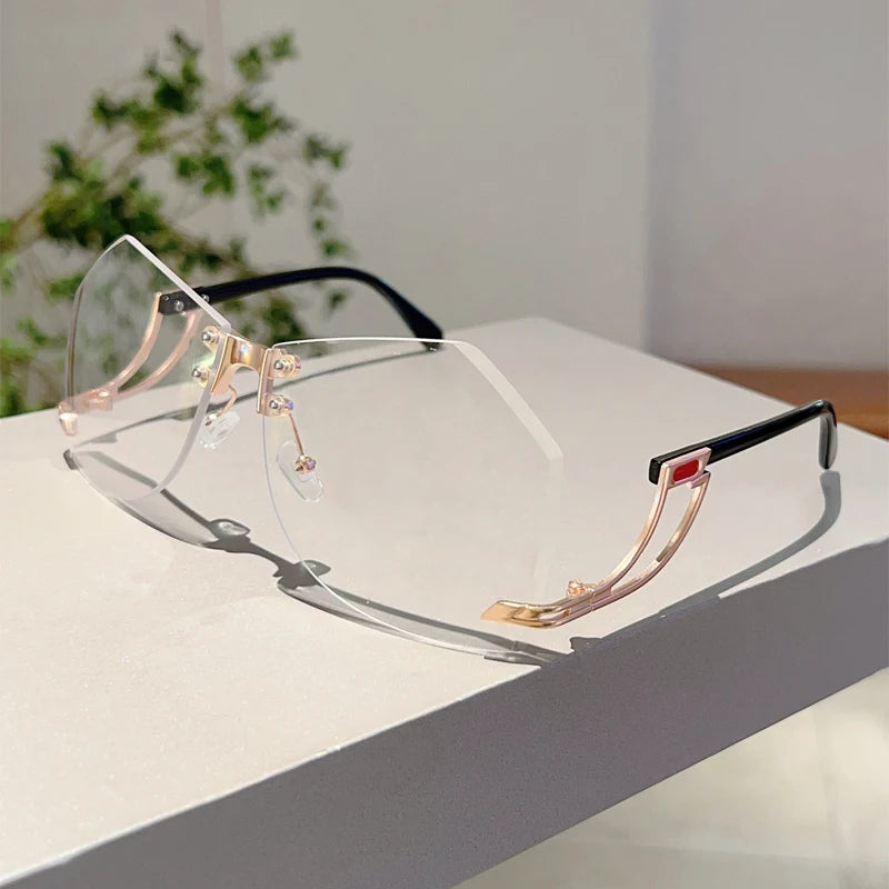Women's Rimless Irregular Gradient Sunglasses