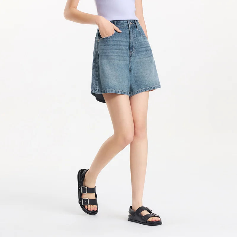 Women's Slimming Straight Leg Denim Shorts - Cooling Summer Style