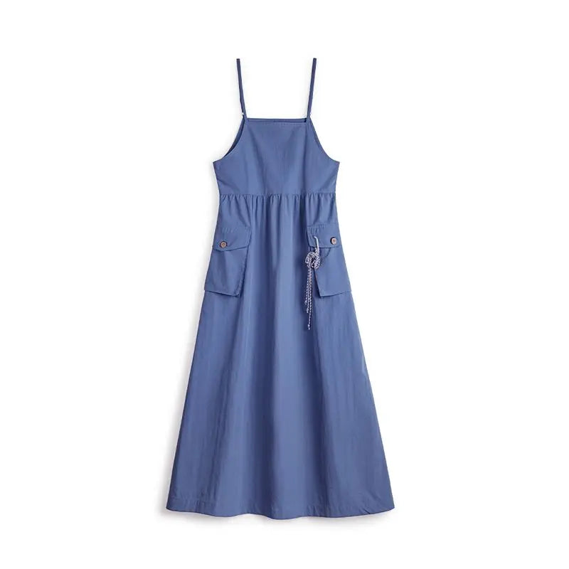 Lightweight Utility Maxi Dress with Pockets - Summer Beach Dress