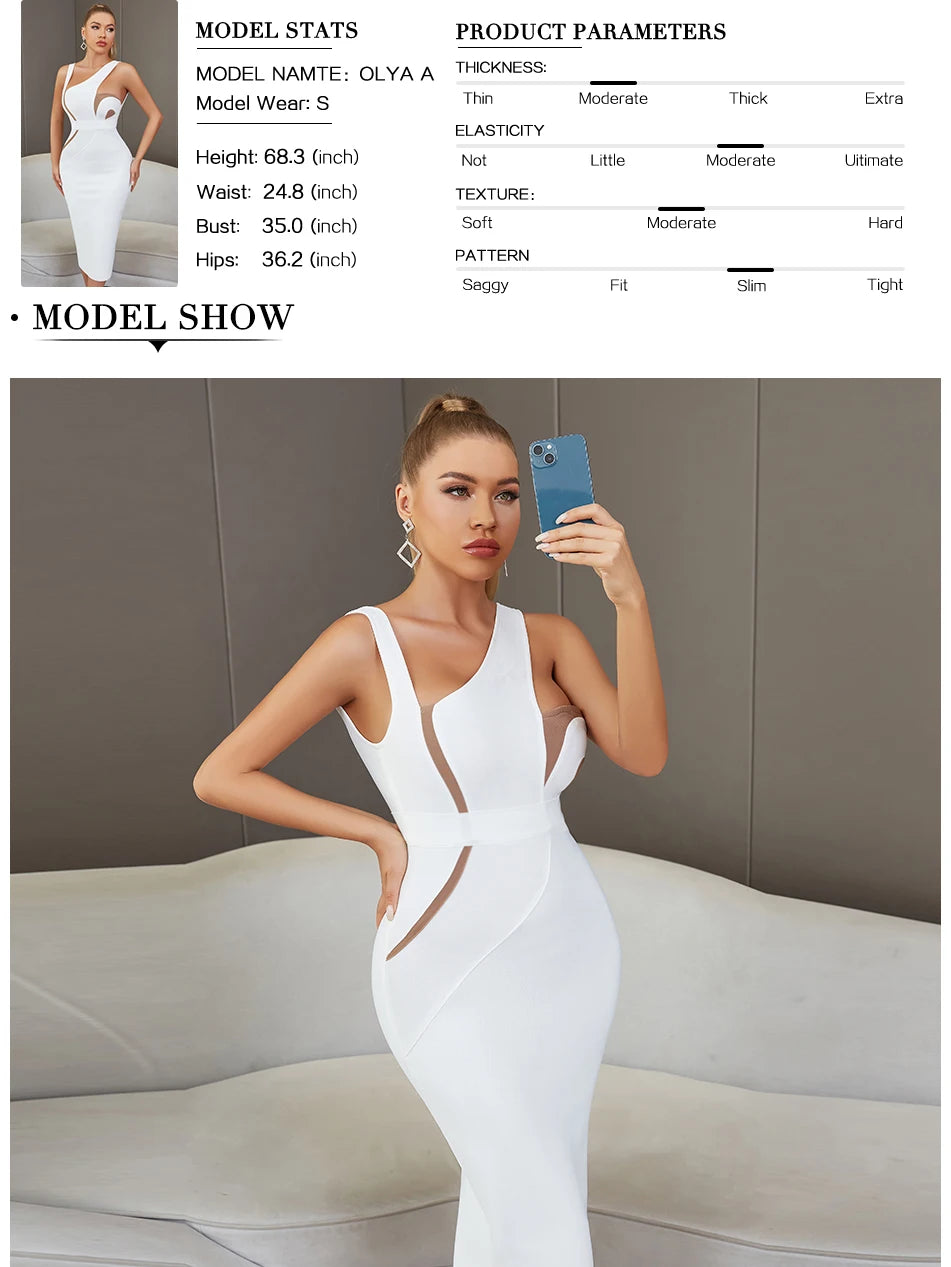 Backless Bandage Midi Dress - Sleeveless Bodycon Party Dress