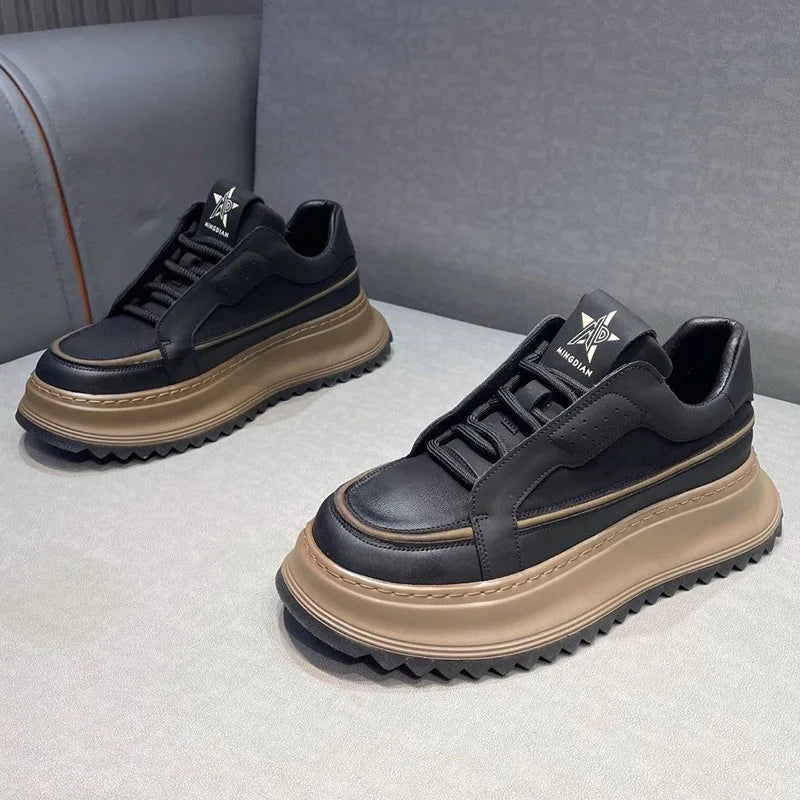 Men's Casual Platform Comfortable Skateboard Sports Shoes Lace Up Sneakers