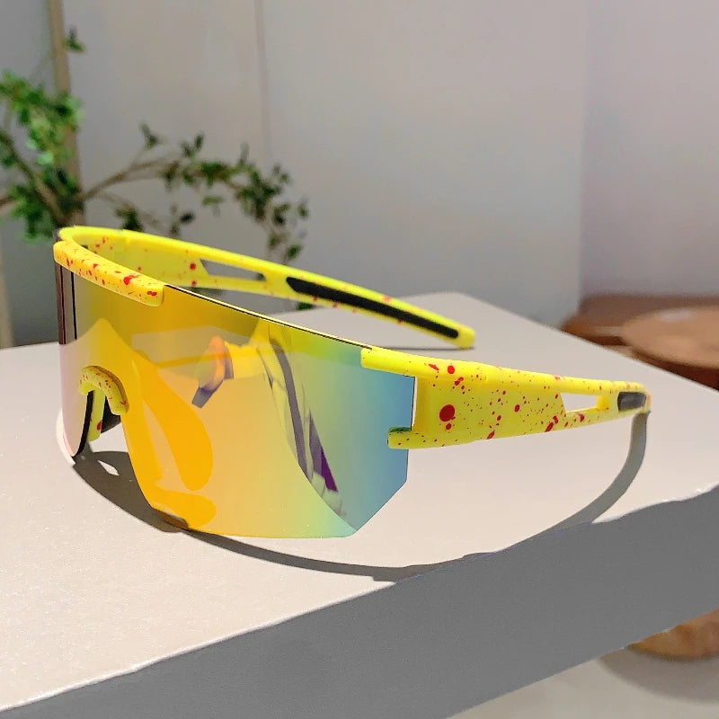 Men's Wrapped Round Mirror Outdoor Cycling Anti-UV Sunglasses