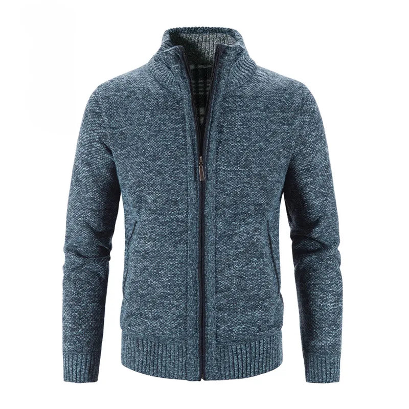 Men's Knitted Cardigan - Slim Fit Single Breasted Sweater Coat