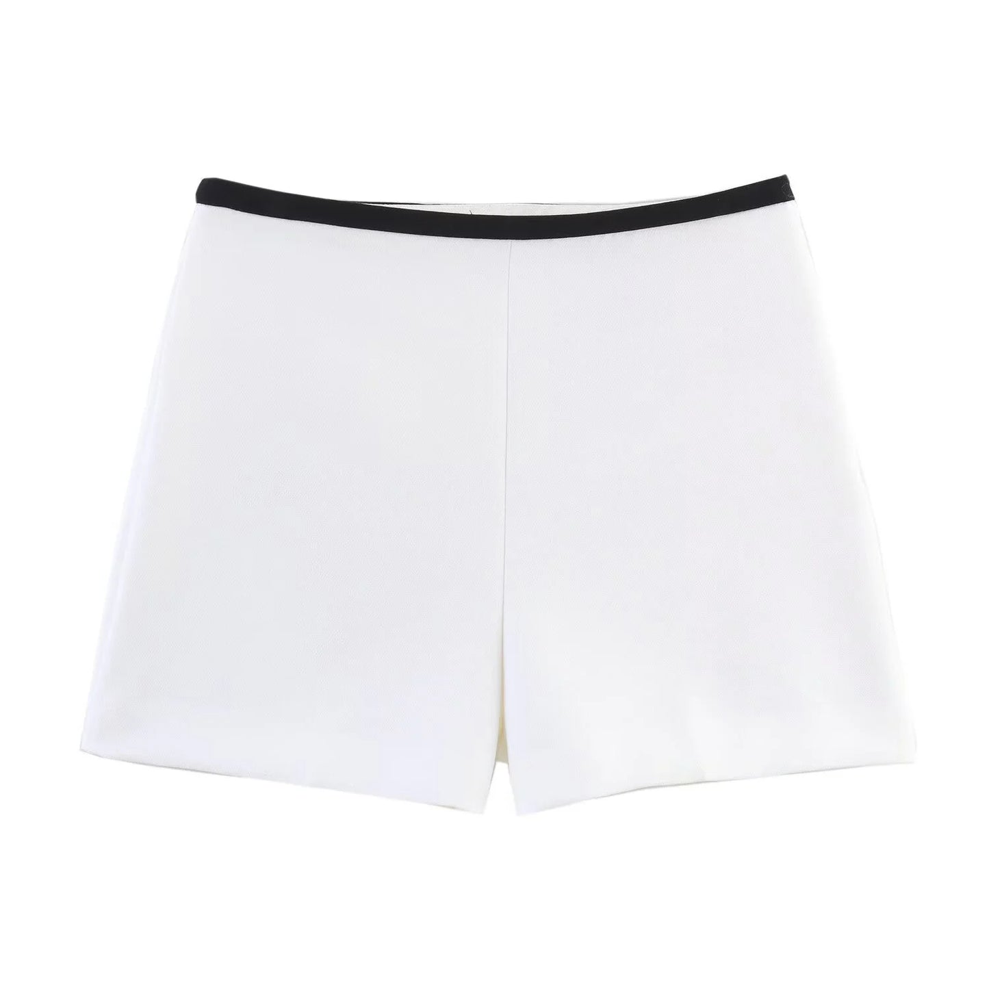 Women's Summer Colour Contrasting Edge Flip Collar Sleeveless Tank Top with Casual Shorts