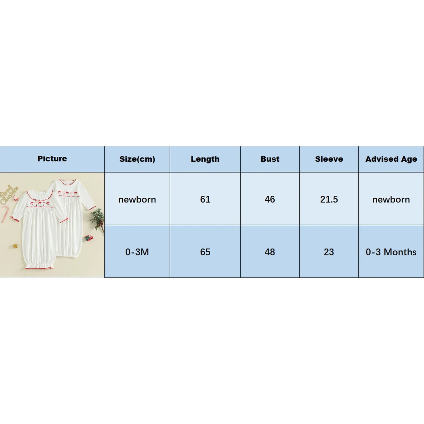 Newborn Baby Christmas Romper - Embroidery Long Sleeve Autumn Winter Set (0-3M)