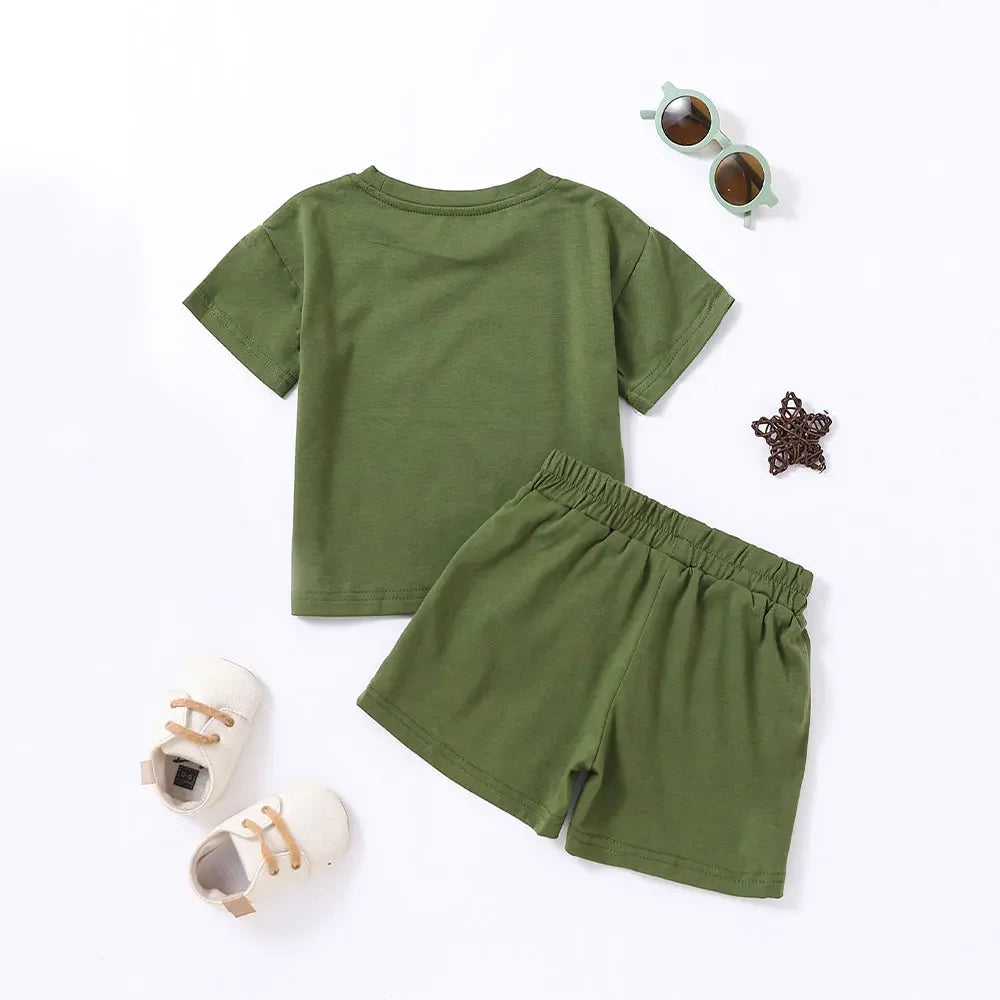 2PCS Children's Cotton Short Sleeve Set