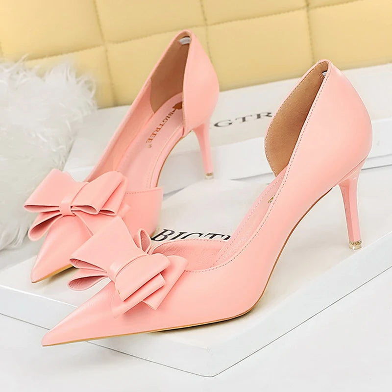 Bowknot Stiletto Heel Pumps