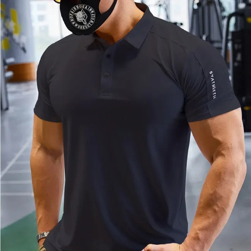 Men's Running Top Muscle Fit Short Sleeve Jogging Compression Fitness Workout T-shirt