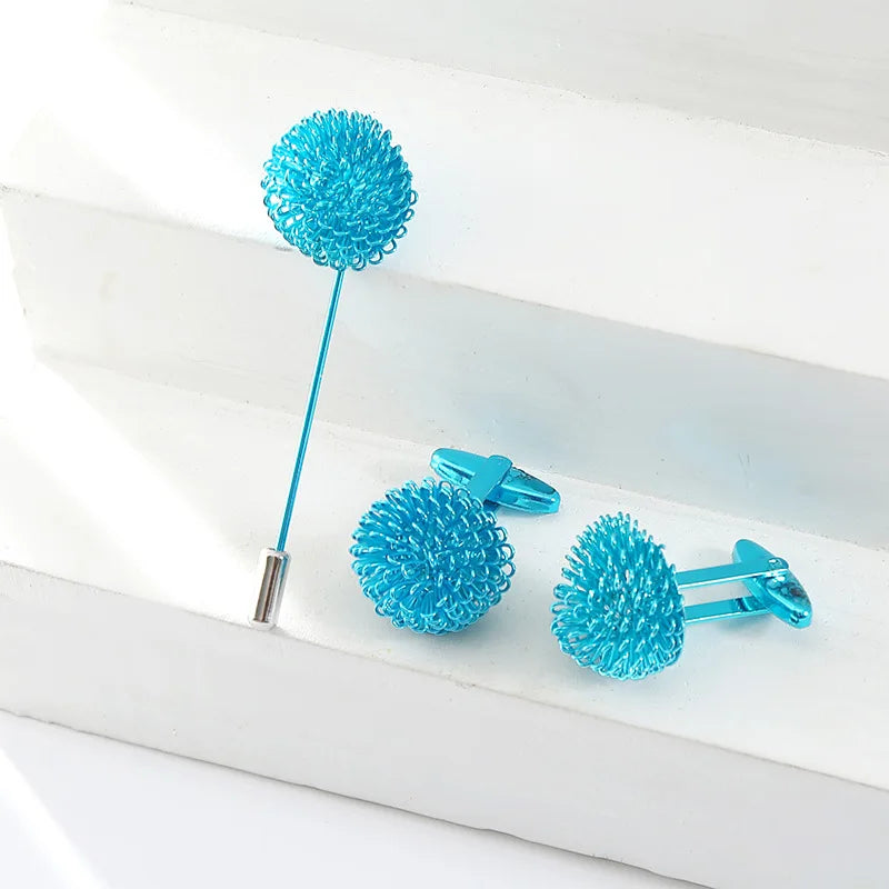 Premium Flower Cufflinks for Men - Round Wedding Shirt Accessories