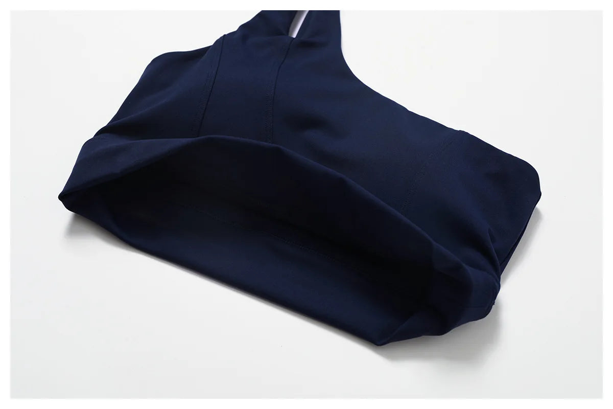 Women’s 2pc Sports Skirt Suit Outdoor Leisure Single Shoulder Bra Suit Quick Drying Tennis Set Yoga workout Skirt Set