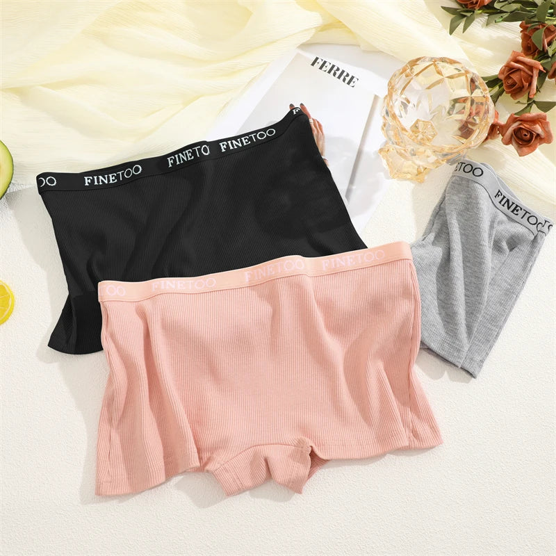 Women's Cotton Boxer Shorts - Seamless Mid Waist Safety Underwear