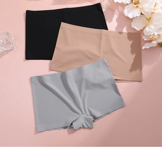 Seamless Stretch Boyshort Panties - Low-Waist Breathable Ice Silk Underwear
