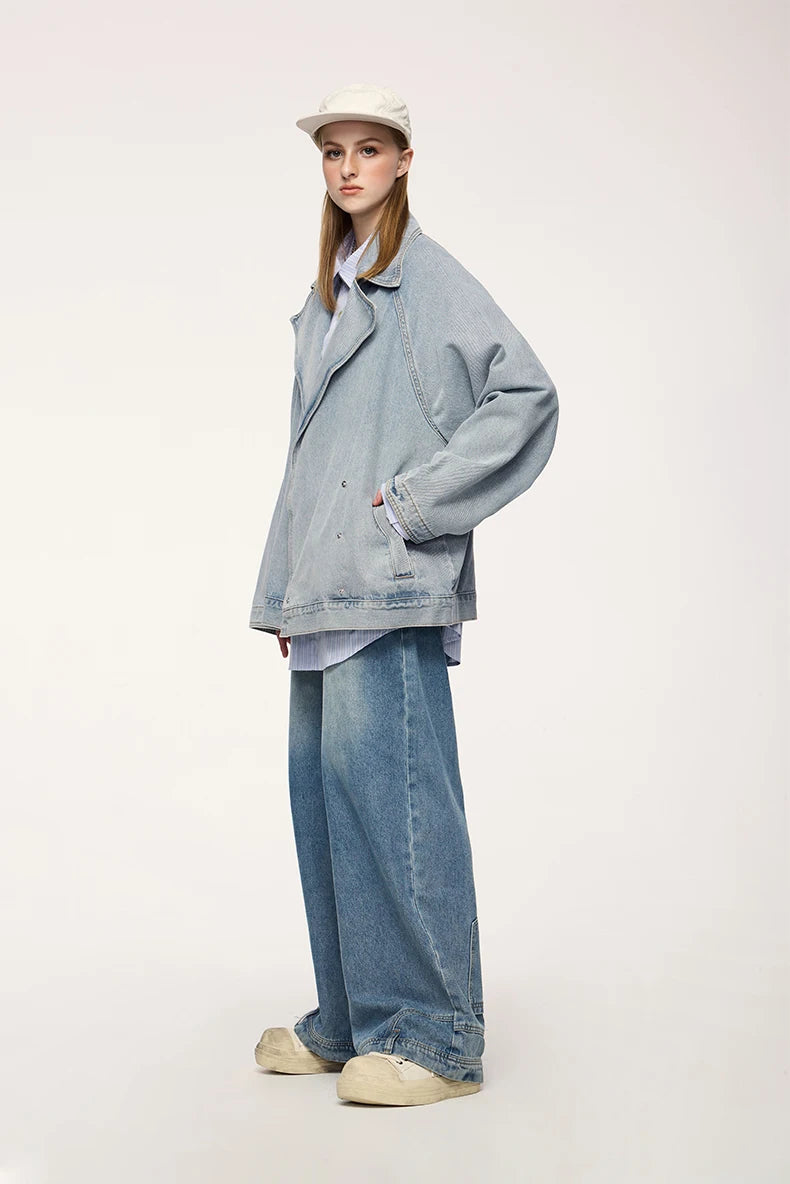 Unisex Vintage Distressed Denim Jacket