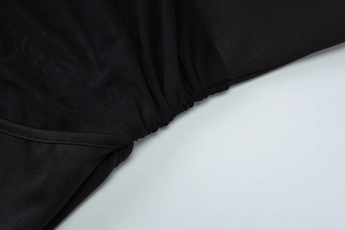 Women's  Mesh Sheer Slip Maxi Sleeveless Cut Out V Neck Split Dress