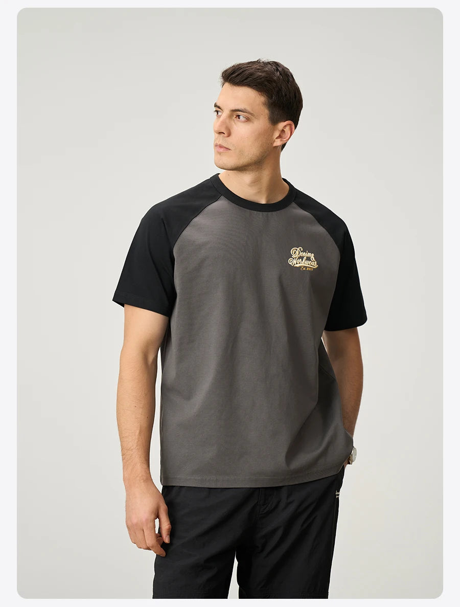 Men's Summer 240gsm Cool Feeling Sorona Fabric Oversize Raglan Sleeve Athletic Sports Gym Workout T-Shirt