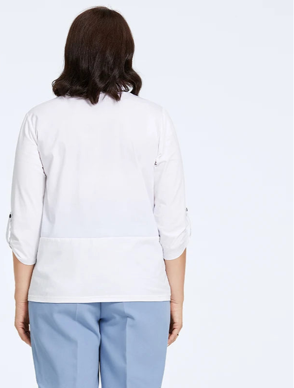 Women's Blouses Elegant Lapel Stitching Plus Size Shirt