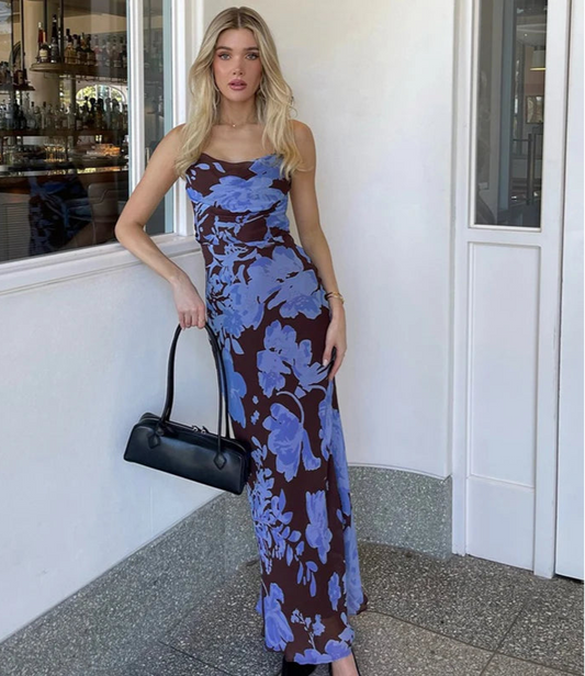 Mesh Maxi Dress - Backless Party Dress for Women