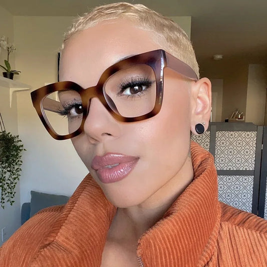 Square Frame Anti Blue Light Glasses - Transparent Computer Eyewear for Women & Men