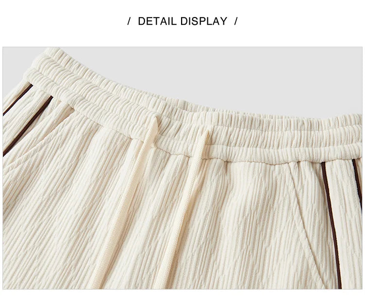 Chenille Wide Leg Trousers - Women's Colorblock Slimming Street Style Pants