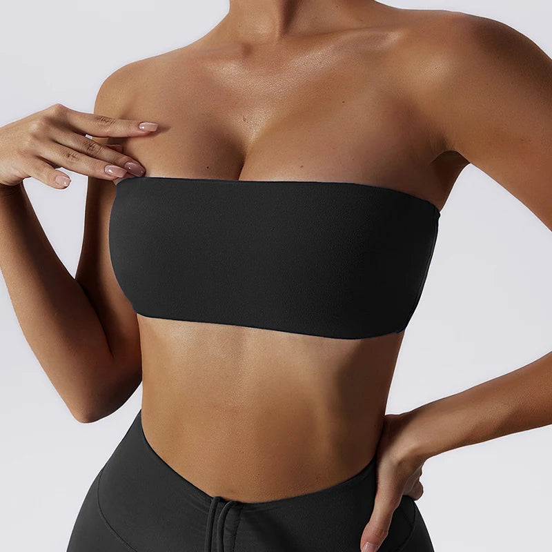 Women's Casual Sports Bra Gym Breathable Training Yoga Clothes Tube Top Fitness Workout Tank Top