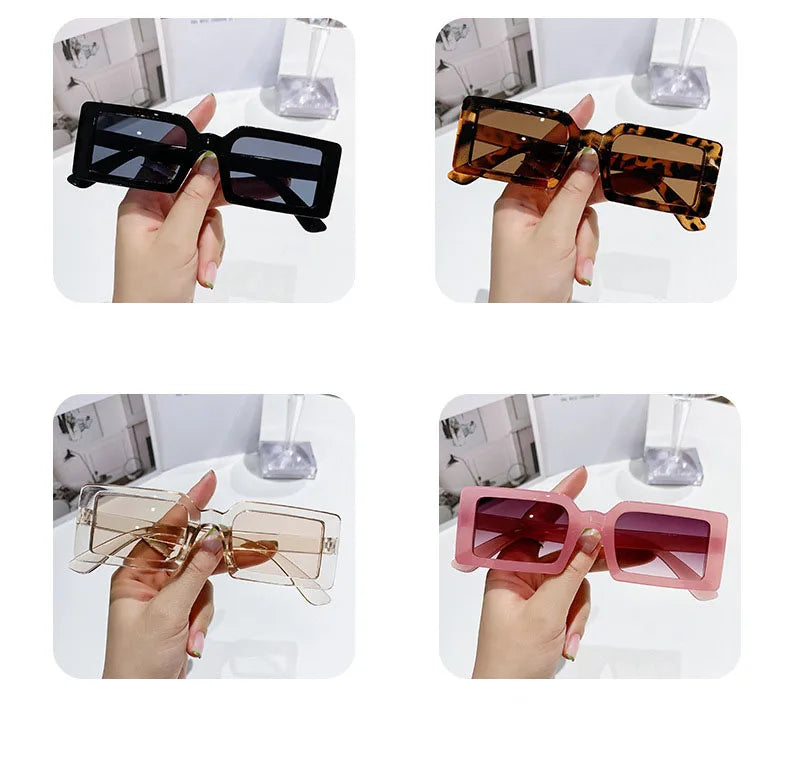 Women's Rectangular Sunglasses - Small Frame Beach Eyewear UV400