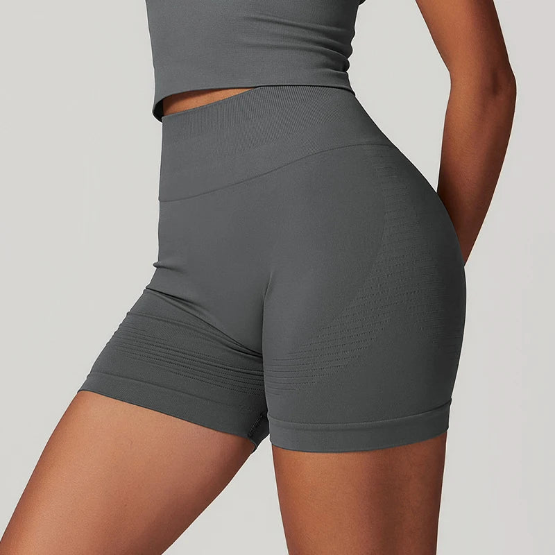 Seamless High Waist Gym Shorts - Push Up Yoga Cycling Shorts