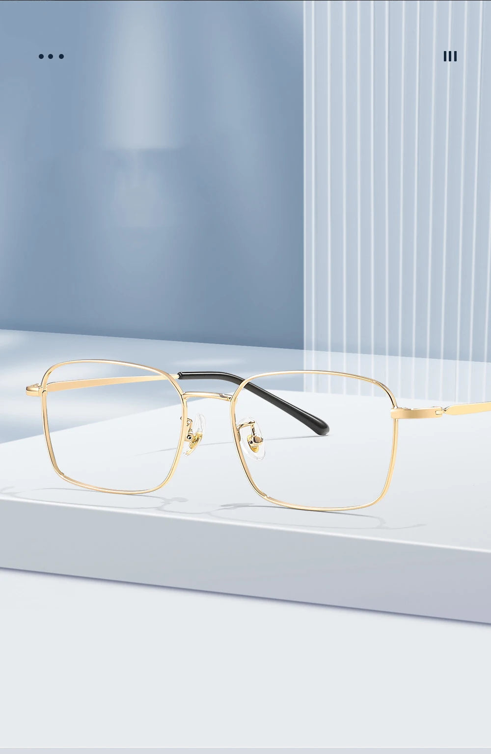 Anti Blue Light Glasses - Business Metal Square Frame for Men