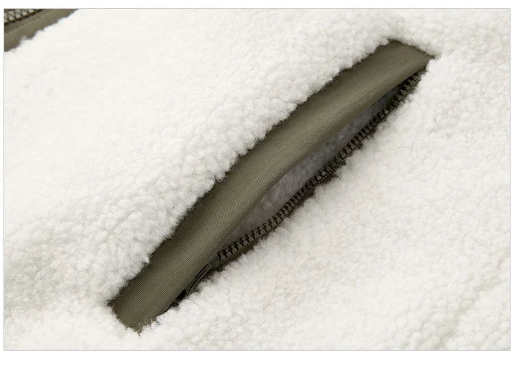 Women's Anti-Static Faux Sherpa Hooded Jacket - Loose Fit Color Block Winter Coat