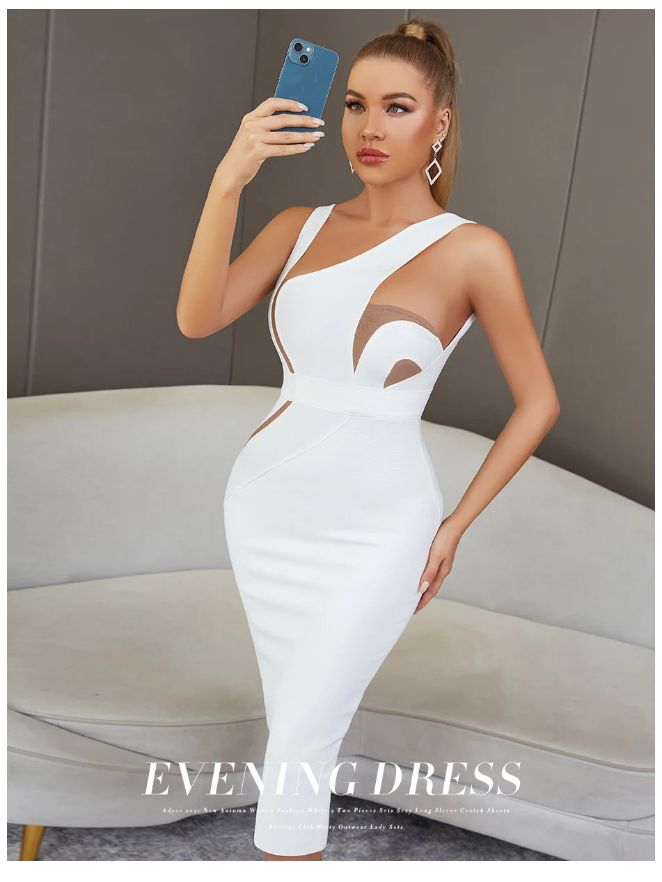 Backless Bandage Midi Dress - Sleeveless Bodycon Party Dress