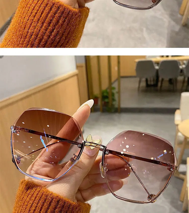 Women's Polygonal Metal Sunglasses - Retro Driving Eyewear